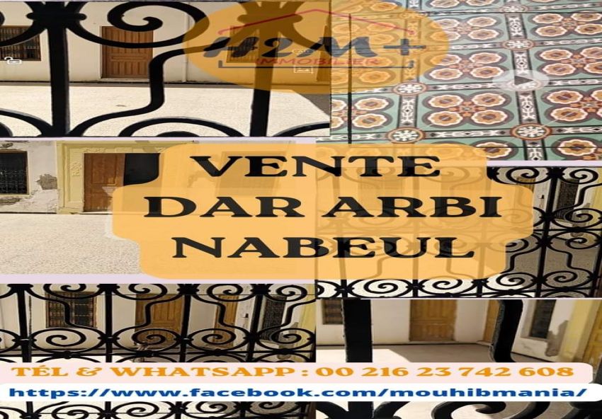 Vente maison Arbi à 2min du souk Nabeul centre.