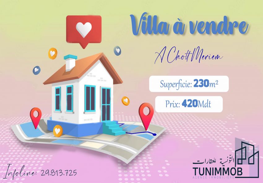 A #vendre  #villa  (s+2)  à_ chott meriem
