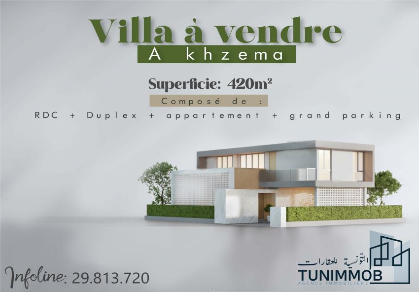 A #vendre  une #villa  très propre à_ khzema Est