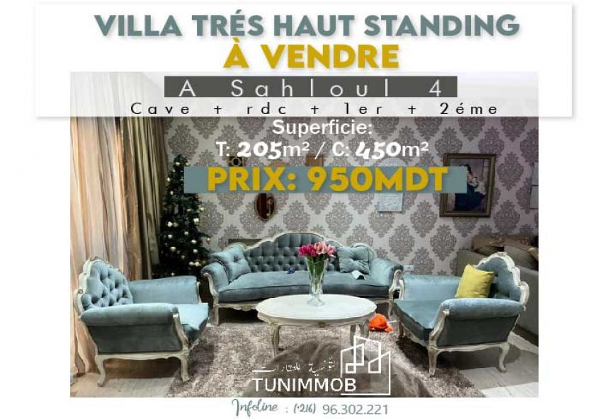 A #vendre  une #villa_haut_standing à sahloul 4