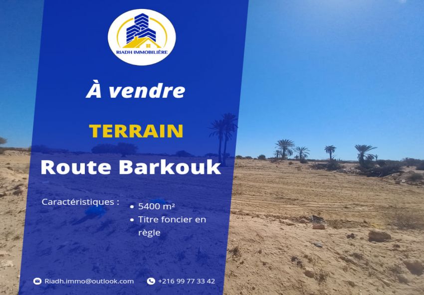 Terrain à vendre route Barkouk Djerba