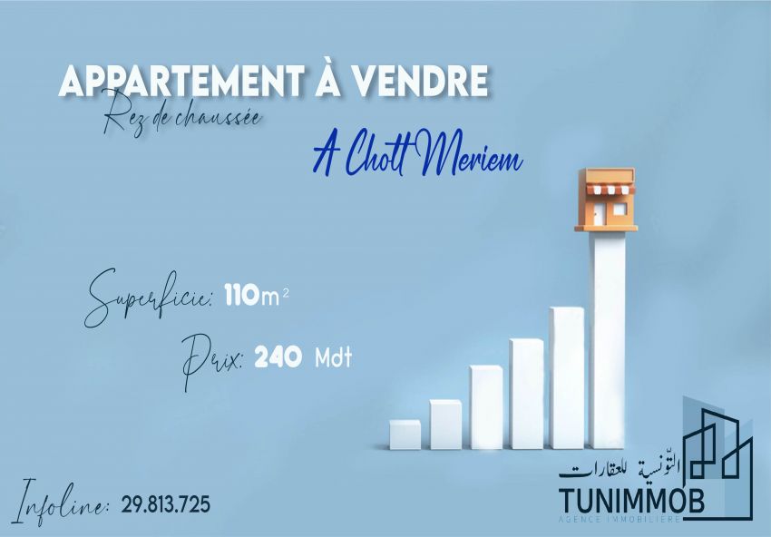 A #vendre  #appartement (s+2)  à_ chott meriem