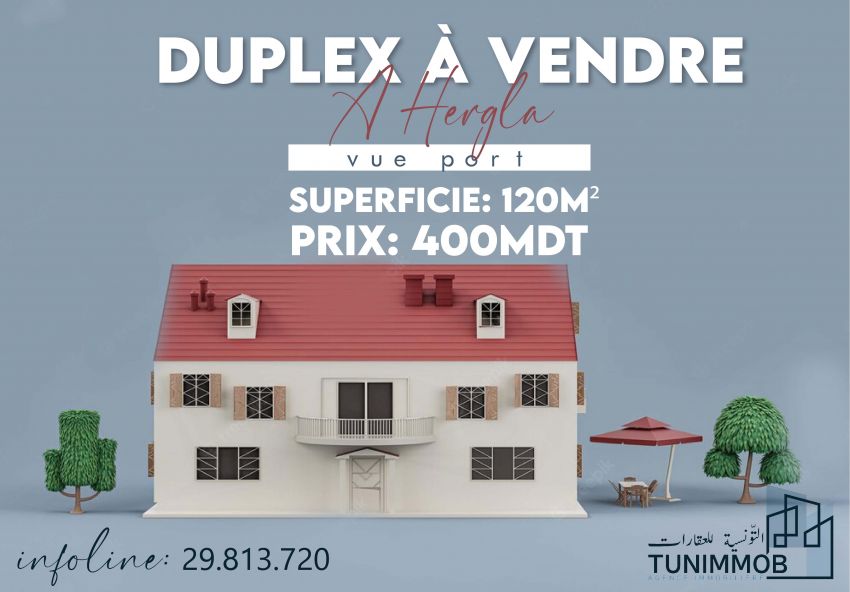 A #vendre #duplex vue port à hergla