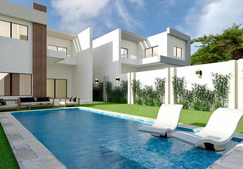 Deux Villa avec piscine en cours de construction pieds dans l’eau à plage Kerkouane