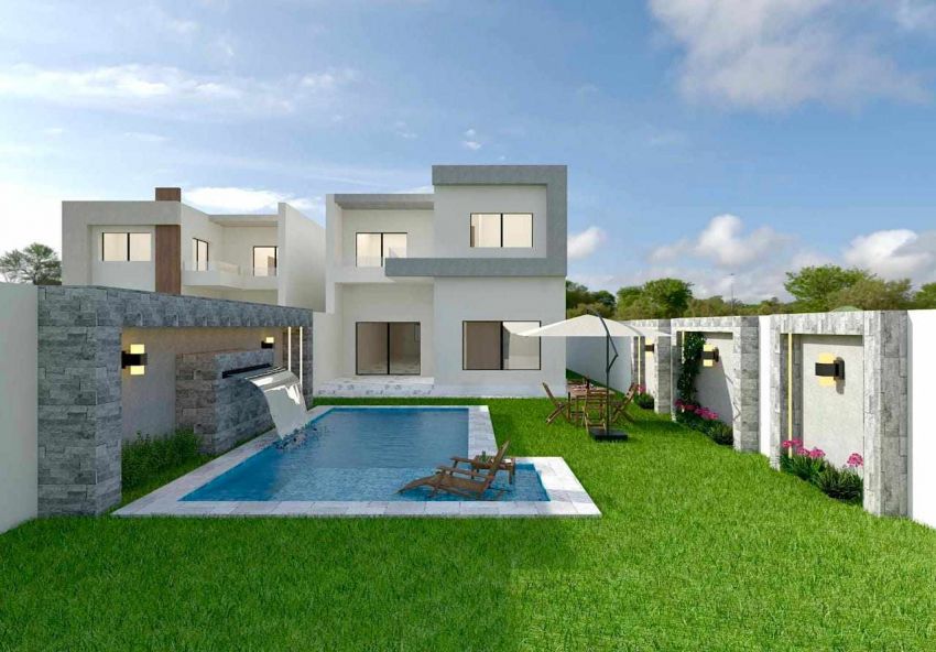 Deux Villa avec piscine en cours de construction pieds dans l’eau à plage Kerkouane