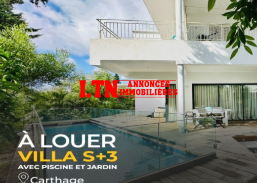À Louer Villa HS Meublé à Carthage