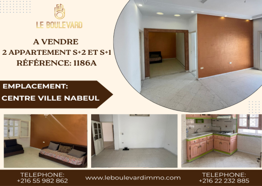 A vendre 2 Appartements à Nabeul