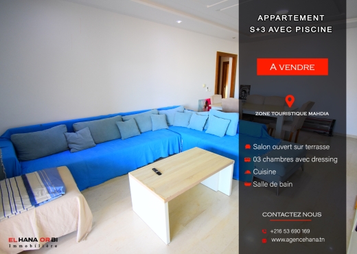 appartement s+3 avec piscine