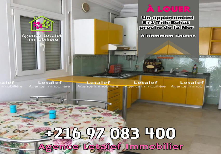 LOCATION APPARTEMENT S+1 HAMMAM SOUSSE 