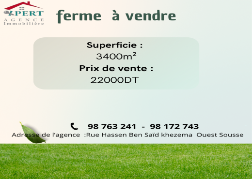 ferme a vendre a kalaa sghira