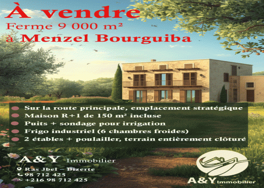 Ferme à vendre à Menzel Bourguiba, Bizerte 🏡