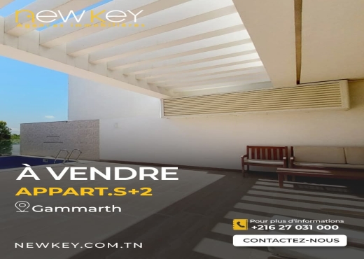 A vendre Appart S+2 à Gammarth