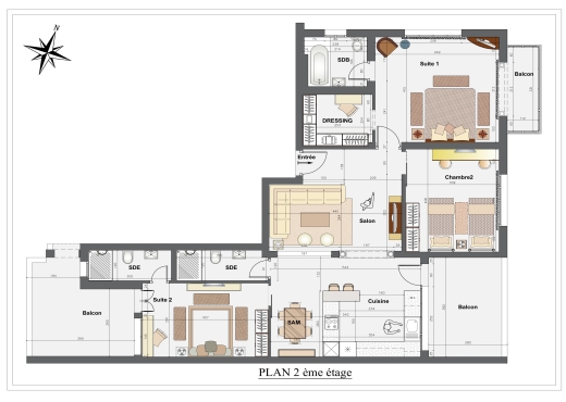 Dar Chaabane Plage vd appart S+3