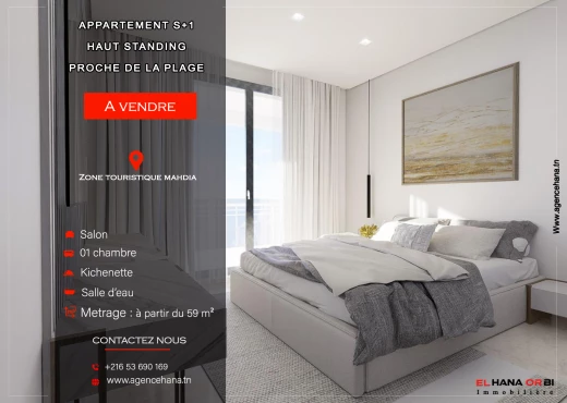 Appartement à À Vendre à MAHDIA - S+1 haut standing à Vendre