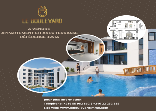 A vendre appartement S+1 à Nabeul