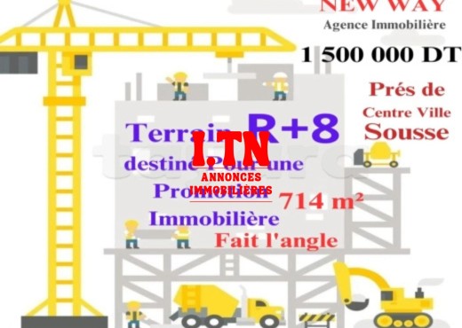 Terrain Fait l'angle à Sousse