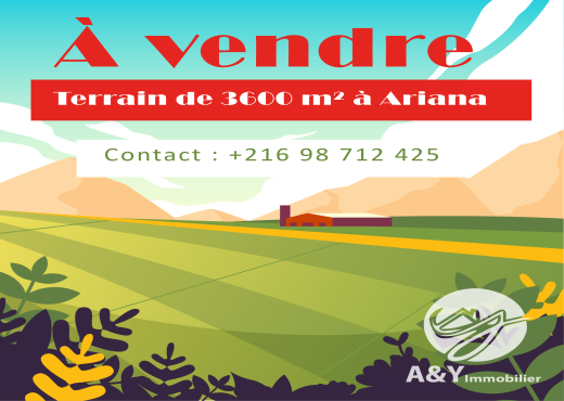 Terrain de 3600 m² à Ariana