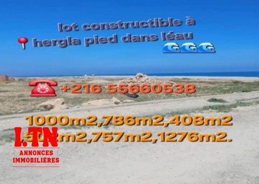 Terrains Pieds dans l’Eau à Hergla