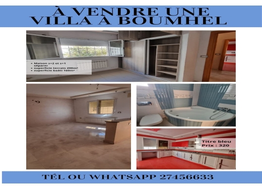 A Vendre Maison S+2 et S+1 Boumhel
