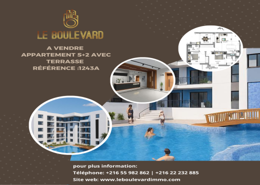 A vendre Appartement S+2 à nabeul