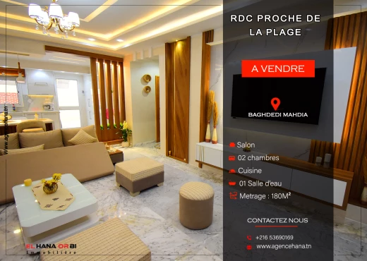maison à À Vendre à MAHDIA - à vendre un RDC proche de la plage