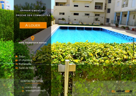 Appartement à À Louer à MAHDIA - Pour Location scolaire s+1 avec pi