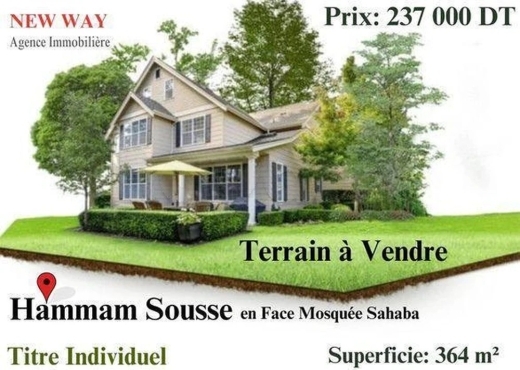 Terrain Fait le Coin à Hammem Sousse en Face Mosqu