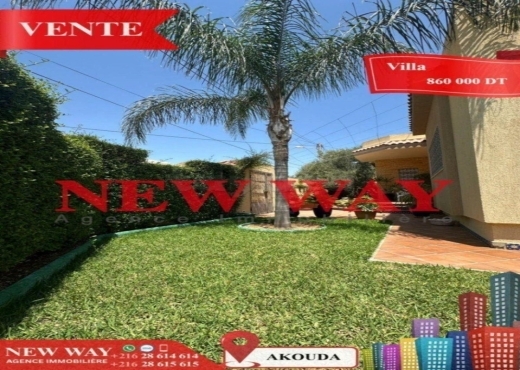 Villa de Plain Pied à Akouda dans un Quartier Rési