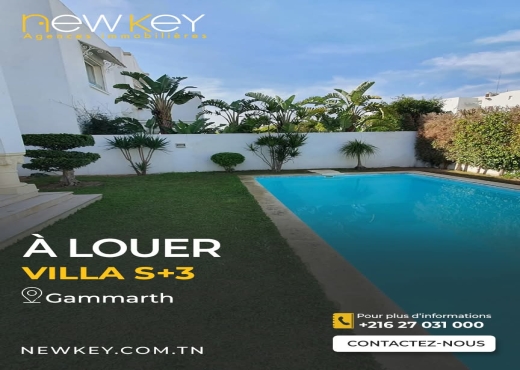 A louer Villa S+3 avec piscine