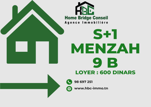 A louer S+1 à Menzah 9 B