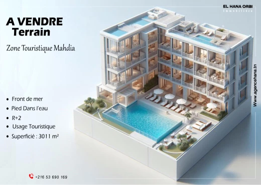 terrain à À Vendre à MAHDIA - Terrain R+2 front de mer