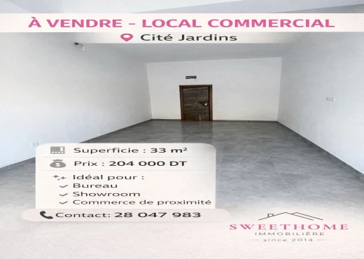 local commercial à À Vendre à TUNIS - Local commercial à cité jardins