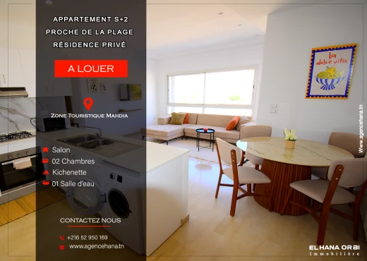 Appartement à À Louer à MAHDIA - Appartement S+2 à louer
