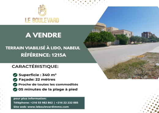 A vendre terrain à lido Nabeul