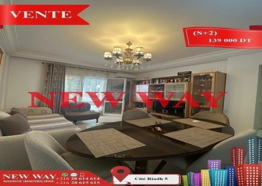 (S+2) à Cité Riadh 5 avec Abri de Voiture