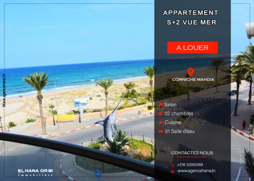 Appartement à À Louer à MAHDIA - Un Bien S+2 à Louer pour vacance