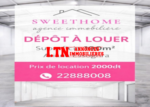 Dépôt à louer à Ariana Essoughra