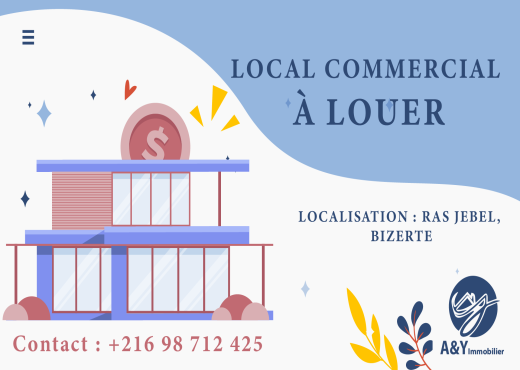 🏢 Local commercial 2 étages à louer – Ras Jebel