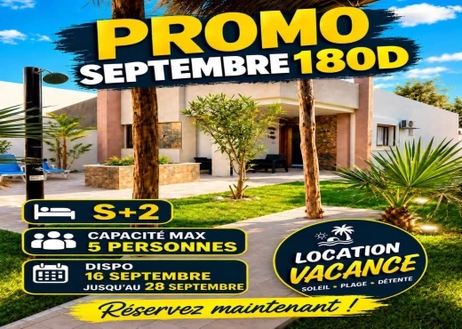 villa à À Louer à MEDENINE - VILLA D’EXCEPTION À LOUER SAISONNIÈRE DJERBA