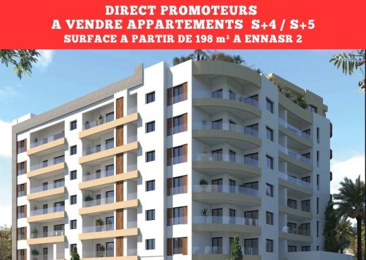A VENDRE APPART S+4 CITÉ ENNASR
