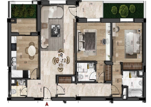 A Vendre S+2  Jardins de Carthage