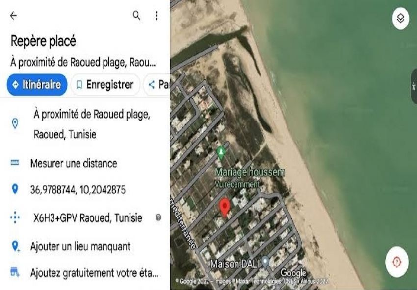A vendre unne belle villa pied dans l'eau à Roued plage