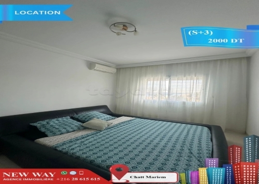 (S+3) Meublé front de mer à Chatt Mariem