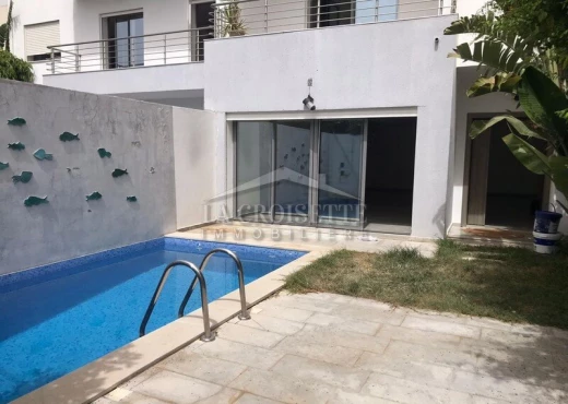 villa À Louer à TUNIS - Triplex s4 avec piscine à Gammarth - Immobiliere.tn - Photo 2