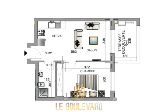 A vendre appartement S+1 à Nabeul
