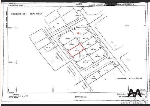 Terrain d’habitation de 217 m²
