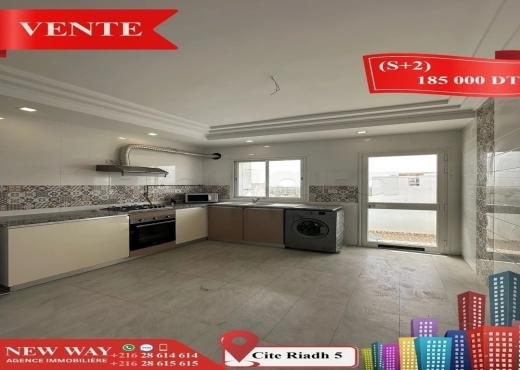 (S+2) à Cité Riadh 5 avec Place de Parking