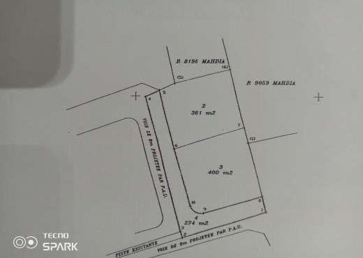 Terrain à vendre à Rejich Mahdia