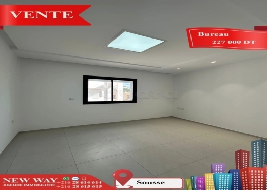 Bureau (A+2) à Sousse avec Place de Parking