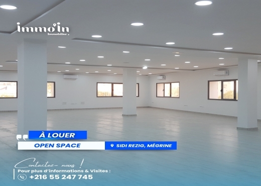 📢 À LOUER – Open Space 221 m² à Sidi Rezig 🏢
